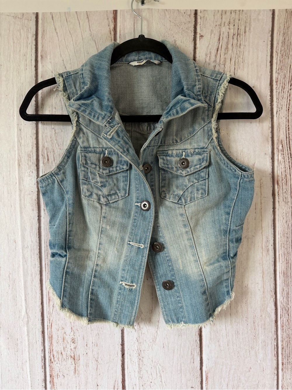 Highway Jeans Women's Distressed Denim Vest Size S